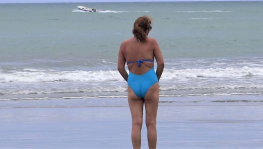My wife on the beach fucks with my best friend’s son
