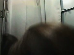 Asian girls go to the changing room to try out fake tits