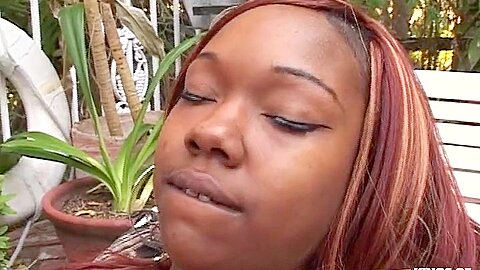 Busty Ebony Pounds Her Girlfriend Tight Pussy With A Big Strapon Outdoor