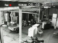 Coworkers taking break caught fucking on security cam video