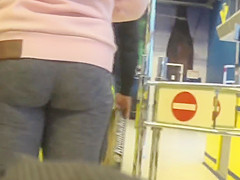 Cute blonde spandex ass