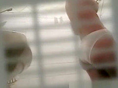 Cute girl taking shower with best friend