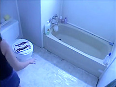 Cutie takes a bath and washes everything