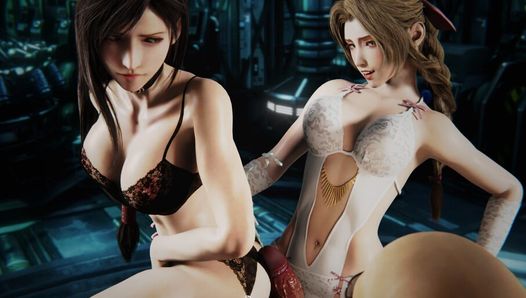 Double Pussyjob with cumshot – parody of Final Fantasy featuring ifa Lockhart, Aerith Gainsborough, Rude