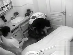 Female patient exposes her hairy vagina at the gynecologist