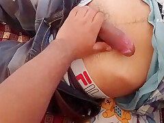 First Time I Touch My Stepbrother Big Monster Cock And Gave Handjob Till Cum Shot