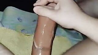 FtM fucked hard with big dildo