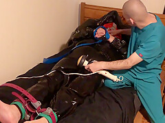 Jun 15 2022 – Rubber Boy Gets Smothered In Leather While Tied Up In Latex