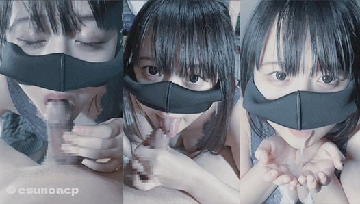 POV Japanese couple slurp-slurp and Thick Seriously blowjob cum in mouth