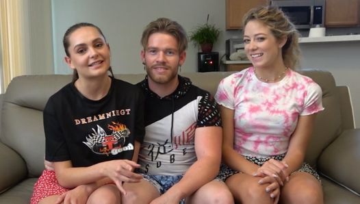 Strip basketball with two sexy girls and a lucky horny guy