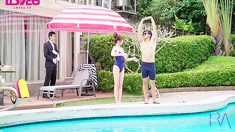 Super Cute Hot Wife With Readhead Take Off Her Hot Swimsuit Have A Hardcore Sex With Her Big Dick Boyfriend