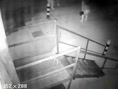 Two girls get caught on security cam pissing really hard