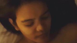 Two white Guys Cum on indonesian Girl Face