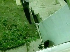 Wicked teen 18+ soaks the walkway beneath my window