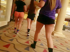 Young butt bends over in front of me